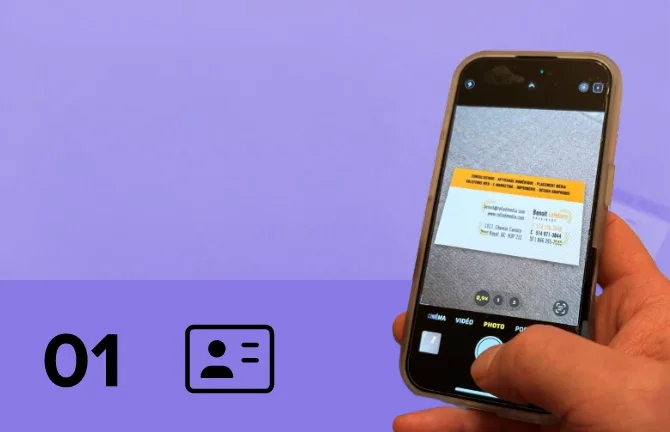 L'annonceur téléverse sa carte d'affaires